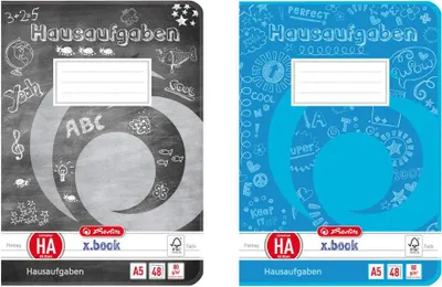 Produktbild von 2 verschiedene Herlitz Hausaufgabenhefte / DIN A5 / 48 Blatt