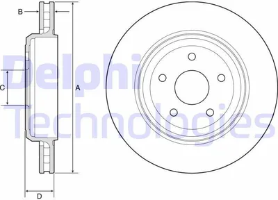 Produktbild von 2x DELPHI Bremsscheibe BG9214C für JEEP GRAND CHEROKEE IV (WK WK2) 63 4mm 350mm