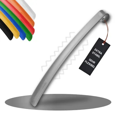 Produktbild von Schuhlöffel "Cliff" - Langer Schuhanzieher mit praktischer Öse zum Aufhängen - Ideal für Schuhe aller Art - standard-silber