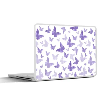 Produktbild von MuchoWow® Laptop Aufkleber Sticker Cover Schmetterling - Lila - Muster 40x30 cm - Laptop Dekoration - Selbstklebend
