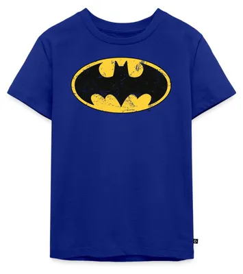 Produktbild von Spreadshirt DC Comics Batman Logo Used Look Karneval Kinder Premium T-Shirt, 110/116 (4 Jahre), Royalblau