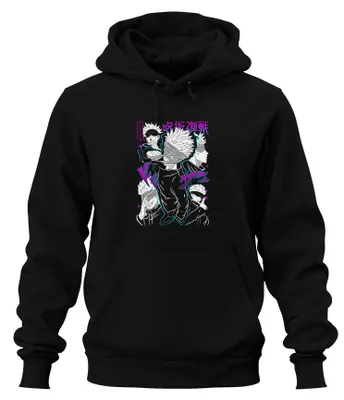 Produktbild von Satoru Gojo Jujutsu Kaisen Anime Manga Augenbinde Hoodie Kapuzenpullover, Schwarz, M