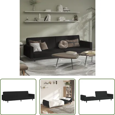 Image de The Living Store Canapé-lit 2 places noir velours