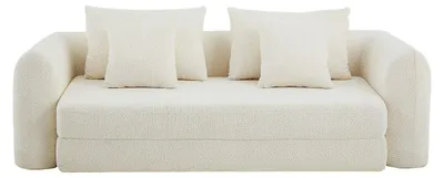 Produktbild von 3-Sitzer Schlafsofa als Chaiselongue, Bouclé-Stoff Beige – CATONO