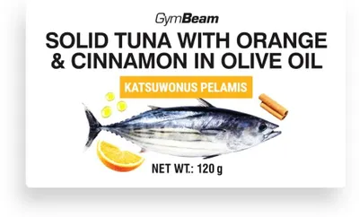 Produktbild von GymBeam - Thunfisch in Olivenöl mit Orange und Zimt, 120 g