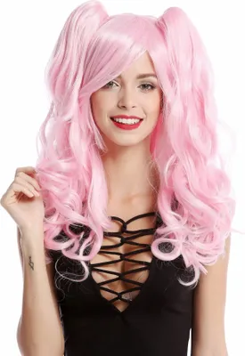Produktbild von WIG ME UP Perücke Cosplay 2 Zöpfe Helles Pink YZF-4379-TF2317