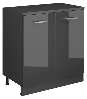 Image de Meuble sous pente Vicco R-Line Anthracite Haute brillance 80cm sans pente avec 2 portes, Model 61785
