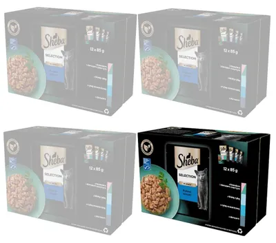 Produktbild von Sheba Selection Fischgeschmack 48 x 85 g Alleinfuttermittel für Katzen in Sauce