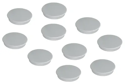 Image de Clip magnétique Franken, Ø 32 mm, gris, force d'adhérence 800 g (jusqu'à 7 feuilles DIN A4 80 g/m²), paquet de 10 pièces