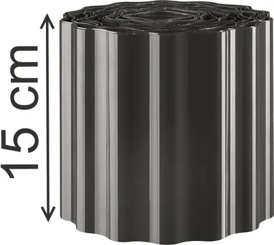 Produktbild von Rasen Kante Beeteinfassung Rasen Begrenzungen Sinus Welle grau 9mX 15 cm
