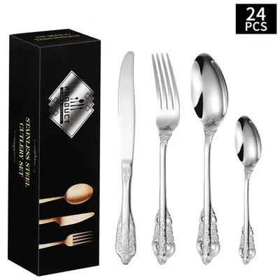 Produktbild von 24-teilig Besteck Set Besteck Edelstahl Besteckset inkl Messer Gabel Löffel für 6 Personen