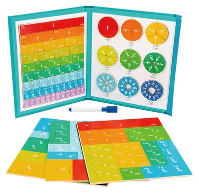 Zdjęcie produktu dla Magnetyczne klocki do nauki ułamków dla dzieci, edukacyjna zabawka z 51 elementów magnetycznych