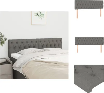Immagine prodotto di vidaXL Testiere 2 pz. Tessuto grigio scuro 72x7x78/88 cm - Testate e piedi