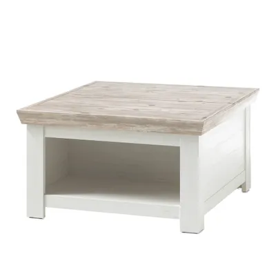 Produktbild von Couchtisch FERNA-61 im Landhaus Stil Pinie weiß und Oslo Pinie dunkel Nb. mit Klappe B/H/T ca. 86x48x86cm