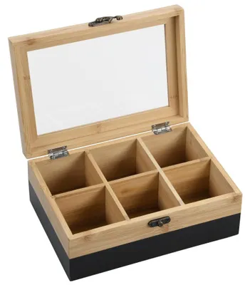 Zdjęcie produktu dla Kesper 58940, Naturalny, Czarny, Bambusowy, Prostokąt, 215 mm, 150 mm, 85 mm