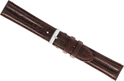 Produktbild von Ersatzband Uhrenarmband Bisonleder Band mit Doppelwulst - Dunkelbraun, Stegbreite:22mm