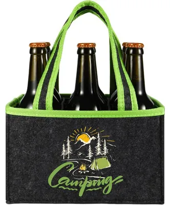Image de Sac en feutre pour 6 bouteilles, idéal pour le camping, accessoire de camping, cadeau