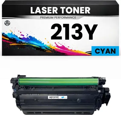 Produktbild von Toner 213Y Cyan für HP kompatibel W2131Y Premium Alternative LaserJet Enterprise 5700dn 6700dn 6701dn MFP 5800f 5800dn 6800dn Color 5800zf