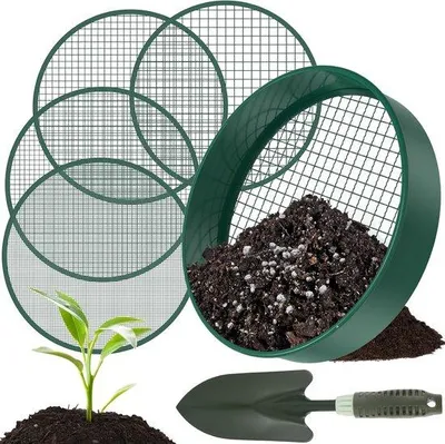 Productafbeelding van 4-in-1 Ronde tuinkultivator, 30 cm, met 4 verwisselbare cultivatorkoppen en een tuinschep