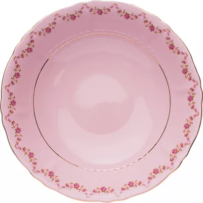 Produktbild von Mísa kompotová, 26 cm, růžový porcelán, kytičky, Leander