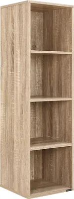 Produktbild von CASARIA® Bücherregal mit 4 Fächer 106x30x30cm Kippschutz Bodenschoner 40kg Belastbarkeit Wohnzimmer Schlafzimmer Büro Regal Standregal Würfelregal Eiche