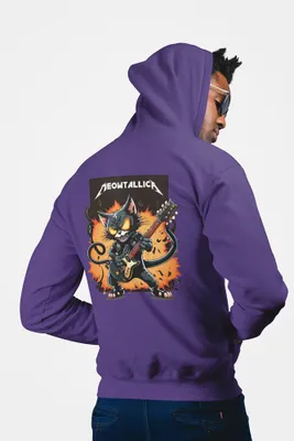 Produktbild von D&B Uni Hoodie ZIPZN00013 Meowtallica Lila-Größe L