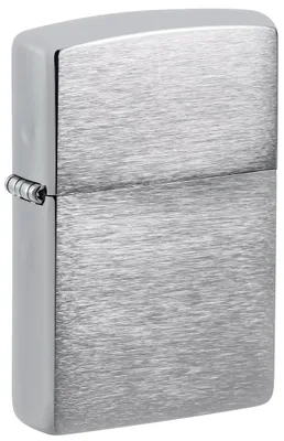 Image de Briquet Zippo chromé brossé Standard tempête à essence en coffret cadeau