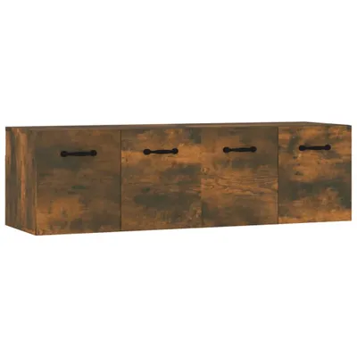 Image de vidaXL Armoires murales 2 pcs. Chêne fumé 80x35x36,5 cm Bois composite