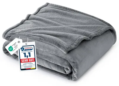 Immagine prodotto di BEDSURE, coperta in pile morbida e calda - 130x150 cm, grigia