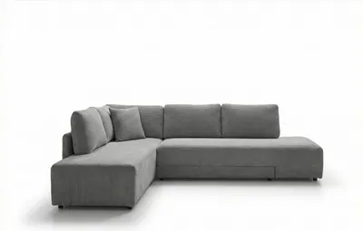 Produktbild von KAWOLA Schlafsofa SADIRA Ecksofa Cord grau Recamiere links