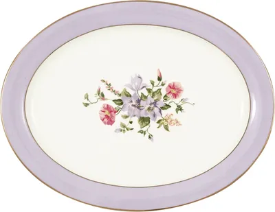 Produktbild von Greengate Jacobe ovale Servierplatte white 25,5 x 33 cm