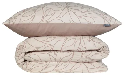 Produktbild von SCHIESSER Bettwäscheset Leaves | Renforcé | 2-teilig | Botanikprint | 100% Baumwolle | Weich und glatt | YKK-Reißverschluss | ®  GREEN | 135x200 cm + 80x80 cm | Taupe