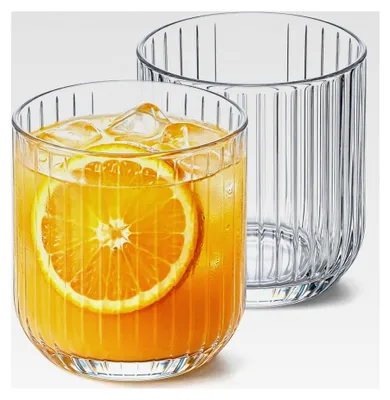 Produktbild von Set von 6 geriffelten Gläsern, Trinkgläser 300 ml, spülmaschinenfeste Wassergläser