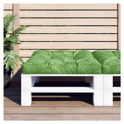 Produktbild von Gartenkissen mit Blattmuster | Outdoor-Polster 70x70x12cm | UV-beständig und wasserabweisend