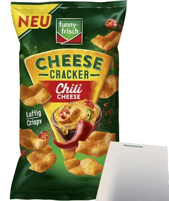 Produktbild von funny-frisch Cheese Cracker Chili Cheese (100g Packung) + usy Block