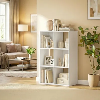 Produktbild von SUGIFT Bücherregal Schmal mit 3 Ebenen, Standregal Kippschutz, Aufbewahrungsregal Spanplatte, Weiß | 61,5 x 29,5 x 91,5 cm | 12,5 kg