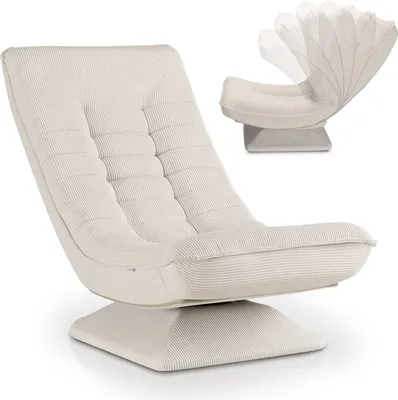 Produktbild von Juskys Relaxsessel Korsika - Cord-Bezug, ergonomisch, 5-lagiges Polster, 360° drehbar - Beige