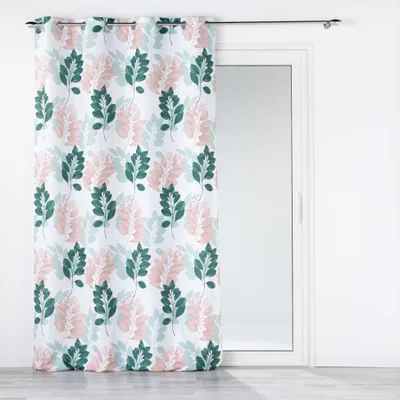 Vorhänge mit Ösen, 140x280 cm, weiß/smaragd, Polyester