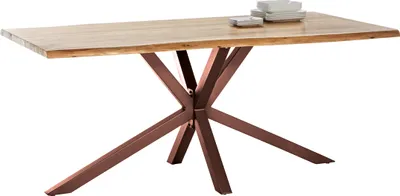 Produktbild von TPFLiving Tisch 200x100 cm, Akazie natur Platte Akazie, Gestell Metall Platte natur, Gestell antikbraun