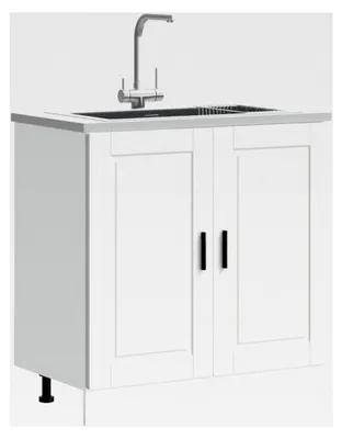 Produktbild von Spülenunterschrank Porto Weiß 80x46x81,5 cm Holzwerkstoff, Küchenunterschrank