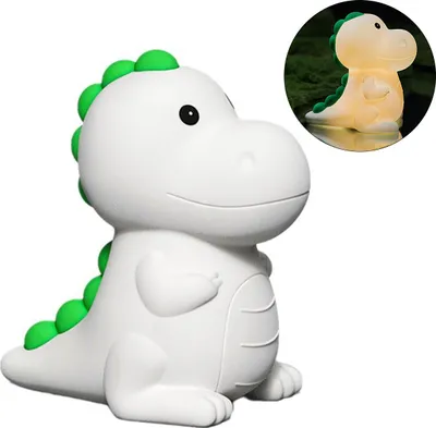 Produktbild von Dinosaurier-Nachtlicht für Kinder – 7 Lichtfarben, Touch-Steuerung, Aufladbares LED & Weiches Silikon