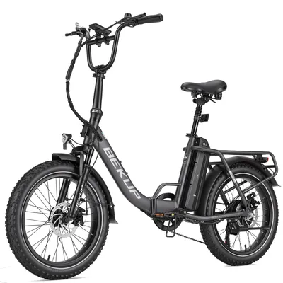 Produktbild von Bekup S3 E-Bike 20" Hochkohlenstoffstahl 48V 15Ah Akku 75 km Reichweite Shimano 7-Gang-Schaltwerk Faltbares E-Bike Grau