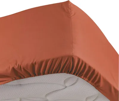 Obrázek produktu pro Uvnitř: prostěradlo (140 x 190 cm), materiál: perkal, barva: terakota, materiál: bavlna perkal