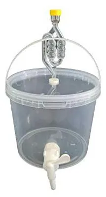 Produktbild von SILPLAST Kompletter Gärbehälter Set 5L Gäreimer mit Gärröhrchen, Dichtgummi und Ablaufhahn Transparent