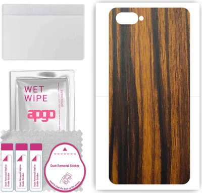 Produktbild von apgo Rückseite Schutzfolie, Skin, kompatibel mit Realme C2 2020, Hinten Displayschutzfolie aus Vinylfolie, kratzfest, einfache Montage - Tigerwood