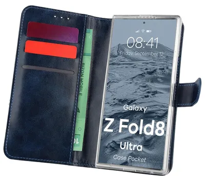 Produktbild von Handyhülle mit Klappe für Galaxy Z Fold8 Ultra, Bizon Case Pocket, Dunkelblau