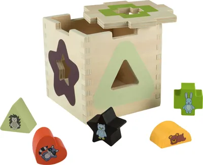 Produktbild von Playtive Steckspiel Spiel Motorik Waldtiere Holz grün 13,7x13,7x13,7cm