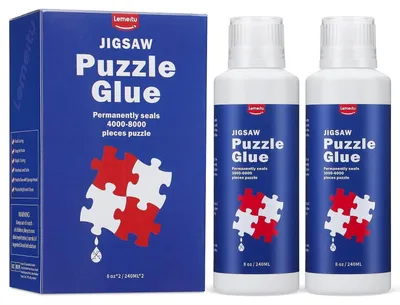 Produktbild von Puzzle Kleber mit Schwammkopf, schnelltrocknend, wasserlöslich, für 2000-5000 Teile, 240ML, 2er Pack
