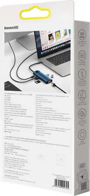 Produktbild von 8-in-1-Hub-Adapter Baseus USB-C auf 3x USB 3.0 + HDMI + USB-C PD 4KHD