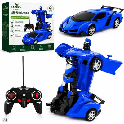 Imagen del producto de Coche Robot RC 2 En 1 Con Transformación Por Control Remoto Función Drift Luces LED Efectos De Sonido Y Giro De 360 Grados